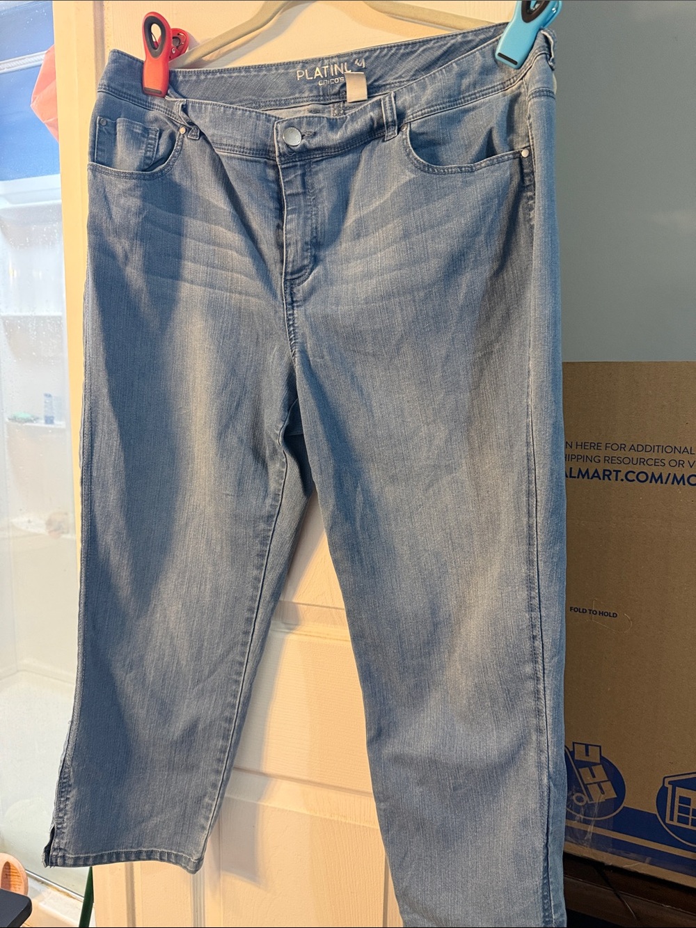 Chico's Light Blue Jean Capris